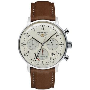 bauhaus Chronograph, Armbanduhr, Herrenuhr,Solar,Stoppfunktion,Made in Germany,Lederarmband