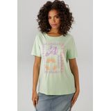 Aniston CASUAL T-Shirt, mit farbharmonischen Frontprint aus Foliendruck - NEUE KOLLEKTION