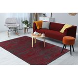 Kayoom Teppich »Kalea 125«, rechteckig, 8 mm Höhe, Flachgewebeteppich mit Relief-Design, Used-Look, moderne Farben