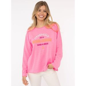 Zwillingsherz Sweater »""Strandglück 2014""«, mit Used-Look Kanten und Stickerei