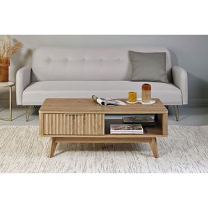 Jahnke Couchtisch »WAVE COFFEE SK«, (1 St.), Couchtisch, Retro-Stil, Stauraum, Fronten in raffiniertem Wellendesign