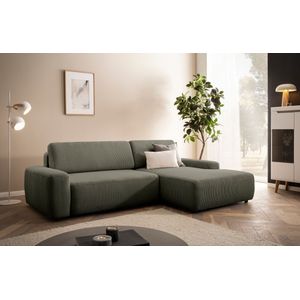 INOSIGN Ecksofa »TORGE (264cm), Schlafsofa in Cord, Samtvelours o Struktur fein, L-Form«, Schlaffunktion, Bettkasten, Liegefläche: 125/210 cm