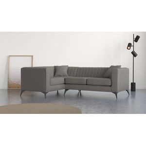 Places of Style Ecksofa »MATTHEW L-Form ideal für kleine Räume, Maße B/T/H: 240/167/74 cm«, elegantes Designsofa, Steppung im Rücken, incl. Zierkissen