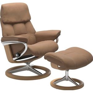 Stressless® Hocker »Ruby«, mit Signature Base, Gestell Eiche, Wenge, Braun & Schwarz