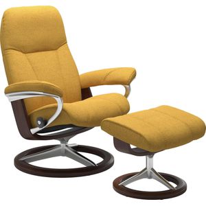 Stressless® Relaxsessel »Consul«, (Set, Relaxsessel mit Hocker), mit Hocker, mit Signature Base, Größe L, Gestell Braun