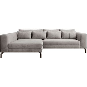 INOSIGN Ecksofa »Cross, mit softem Sitz, L-Form, wendbare Zierkissen, Breite 284 cm«, Couch mit vielen Kissen, stylische Kreuznaht, elegante Metallfüße
