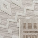 Paco Home Teppich »Livorno 671«, rechteckig, 14 mm Höhe, Uni-Farben, Scandi, Rauten Muster, Hoch-Tief Effekt, Outdoor geeignet