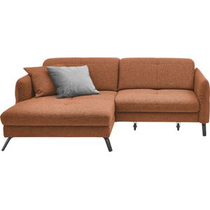 set one by Musterring Ecksofa »SO 4400 V«, wahlweise mit motorischer Bettfunktion & Kopfverstellung, Fuß schwarz
