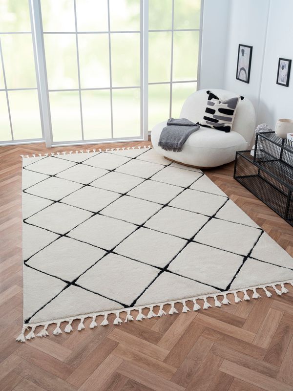 Myflair Möbel & Accessoires Hochflor-Teppich »Moroccan Square«, rechteckig, 24 mm Höhe, modern, marokkanisches Design, Rauten Muster, weich durch Hochflor