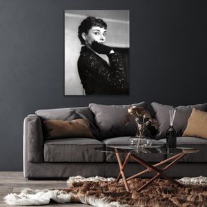 queence Acrylglasbild »Audrey Hepburn«, Schwarz-Weiß-Frau-Stars-Portrait, Fine Art-Print in Galeriequalität