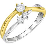 Firetti Silberring »Schmuck Geschenk Silber 925 Fingerring Ring bicolor«, mit Zirkonia (synth.)