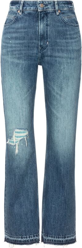BOSS ORANGE Straight-Jeans »Ada High Rise Slim Premium Damenmode«, (BOSS ORANGE DENIM), im Vintage Look, helle/ türkisfarbene Spots