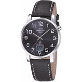 MASTER TIME Funkuhr »Basic«, Armbanduhr, Quarzuhr, Herrenuhr, Datum, Lederarmband