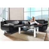 TRENDMANUFAKTUR Ecksofa »Rondo wahlweise mit Schlaffunktion, 267x247 cm (BxT), breite Armlehnen«, L-Form, wahlweise mit Federkern bestellbar, Füße schwarz