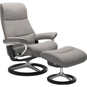 Stressless® Relaxsessel »View«, (Set, Relaxsessel mit Hocker), mit Signature Base, Größe S,Gestell Schwarz