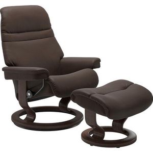 Stressless® Relaxsessel »Sunrise«, (Set, Relaxsessel mit Hocker), mit Classic Base, Größe S, Gestell Wenge