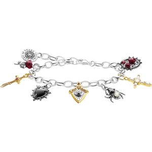 THOMAS SABO Armband »True Romance, Kreuz, Rosé, Spinnen-Optik, A2174-167-7-L19«, mit Zirkonia (synth.), Saphir (synth.) - mit Süßwasserzuchtperle