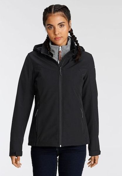 Icepeak Softshelljacke »BRENHAM«, (1 St.), mit Kapuze, Winddicht & Wasserabweisend & Atmungsaktiv