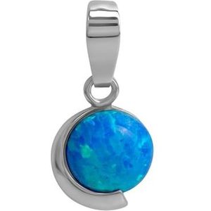 Vivance Kettenanhänger »925/- Sterling Silber rhodiniert imit. Opal blau«