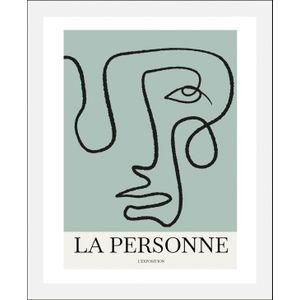queence Bild »La Personne«, Schriftzüge-Schriftzug-Abstrakt-Gesicht-Figuren, (1 St.), HD Premium Poster-Druck inkl. Holzrahmen