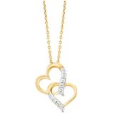 Julie Julsen Kette mit Anhänger »925/- Sterling Silber rhodiniert/vergoldet Herz 13 Zirkonia«