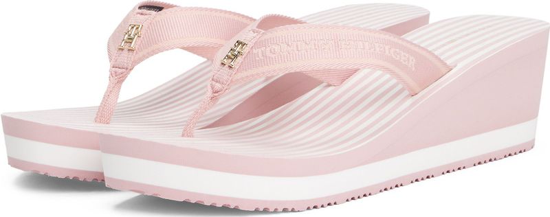 Tommy Hilfiger Dianette »TH STRIPES WEDGE BEACH SANDAL«, Zehentrenner, Sommerschuh mit gestreifter Innensohle