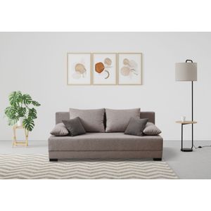 INOSIGN Schlafsofa »Sierra, 198 cm, mit Bettfunktion (150/198 cm) und Bettkasten,«, inkl. loser Rücken-, Zier- und Armlehnkissen