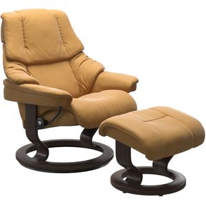 Stressless® Relaxsessel »Reno«, (Set, Relaxsessel mit Hocker), mit Hocker, mit Classic Base, Größe S, M & L, Gestell Wenge