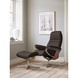 Stressless® Relaxsessel »Sunrise«, (Set, Relaxsessel mit Hocker), mit Hocker, mit Cross Base, Größe S, M & L, Holzakzent Eiche