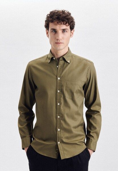 seidensticker Businesshemd »Schwarze Rose«, Regular Langarm Button-Down-Kragen Uni