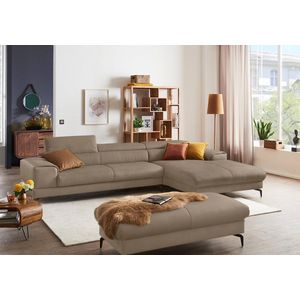 W.SCHILLIG Ecksofa »piedroo, Designsofa mit tollem Sitzkomfort, bequem und elegant, L-Form«, Kopfteilverstellung, wahlweise mit Sitztiefenverstellung, Breite 343cm