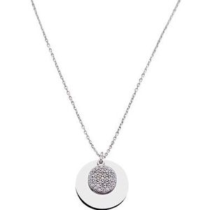 dKeniz Kette mit Anhänger »925 Sterling Silber rhodiniert Glänzend 42+3cm Zirkonia Weiß«