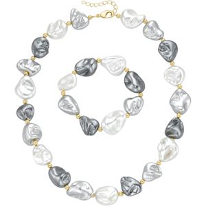 Firetti Ketten und Armband Set »Multipack Schmuck Geschenk Perlenarmband Perlenkette barock Kügelchen«, (Set, 2 tlg.)