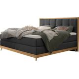 HASENA Boxspringbett Villa, Boxspringbett, edle Polsterteile, Sockel und Kopfteil aus heller Eiche