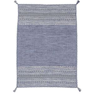 carpetfine Teppich »Kelim Azizi«, rechteckig, 5 mm Höhe, Baumwolle, Wendeteppich mit Fransen, Wohnzimmer