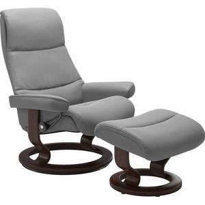 Stressless® Relaxsessel »View«, (Set, Relaxsessel mit Hocker), mit Classic Base, Größe S,Gestell Braun