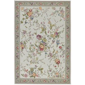 THEKO Teppich »Flomi Sagrini«, rechteckig, 4 mm Höhe, Flachgewebe, Pastell-Farben, Blumen Design