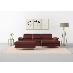 sit&more Ecksofa »Cabrio L-Form, mit Sitztiefenverstellung, Arm- und Kopfteilverstellung«, 2 Nierenkissen, Federkern, optional Bettfunktion und Stauraum