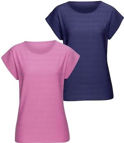 Vivance T-Shirt »mit modischer Streifenstruktur«, (Packung), aus weicher Baumwoll-Qualität