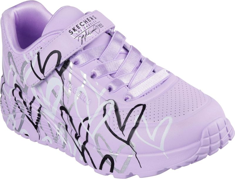 Skechers Sneaker »UNO LITE - LOVE LEVITATE«, Schnürschuh mit bedruckter Sohle, Größenschablone zum Download