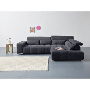 COTTA Ecksofa »Orion L-Form«, mit Ottomane, inklusive verstellbarer Kopfstützen und 5 Nierenkissen
