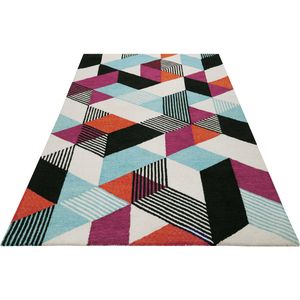 Esprit Teppich »Uptown«, rechteckig, 0,8 mm Höhe, bunt, handgetuftet, grafischer Retro Look für Wohnzimmer, Schlafzimmer