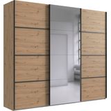 Wimex Schwebetürenschrank »Jork Kleiderschrank mit Spiegel, schwarze Metallgriffe«, Schrank in verschiedenen Größen und Innenausstattungsvarianten