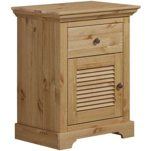 Home affaire Nachtkommode »Rauna, Landhausstil, edles Design mit Lamellen und Kassetten, 2 Farben«, (B/H/T 56/69/39cm), FSC® zertifiziertes Kieferholz, massive Qualität mit viel Stauraum