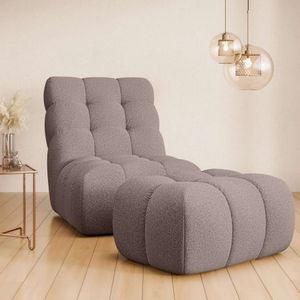 Guido Maria Kretschmer Home&Living XXL-Sessel »AURELIAN Loveseat XXL mit Hocker im Set, Lese-Sessel, Relaxsessel,«, mit Wellenunterfederung, Struktur fein, Struktur grob, Velours
