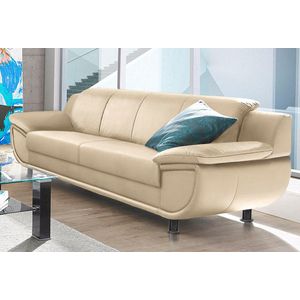 TRENDMANUFAKTUR 3-Sitzer »Rondo, Breite 207 cm, breite Armlehnen, Füße schwarz«, Big-Sofa wahlweise mit Federkern, in verschiedenen Bezügen bestellbar