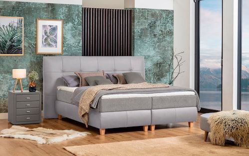 alina Boxspringbett »Luella«, ADA trendline Boxspringbett, inkl. Matratze und Viscoschaum-Topper