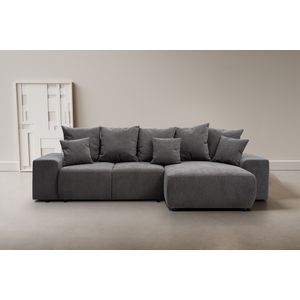WERK2 Ecksofa »Riwa, modernes Sofa zum Kuscheln und Entspannen, Breite 300cm, L-Form«, Trendiges Ecksofa mit vielen Kissen, Schlaffunktion & Bettkasten