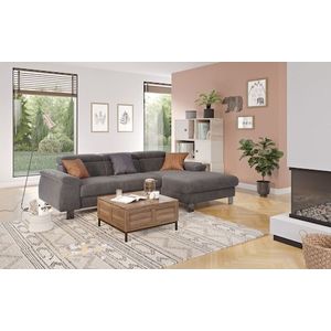 COTTA Ecksofa Komaris, Ecksofa, wahlweise mit RGB-LED-Beleuchtung und Bettfunktion/Bettkasten