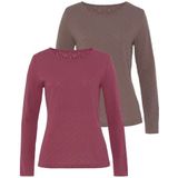 Vivance Langarmshirt »mit modischem Ajour-Muster«, (2er-Pack), aus weichem Baumwollstrick